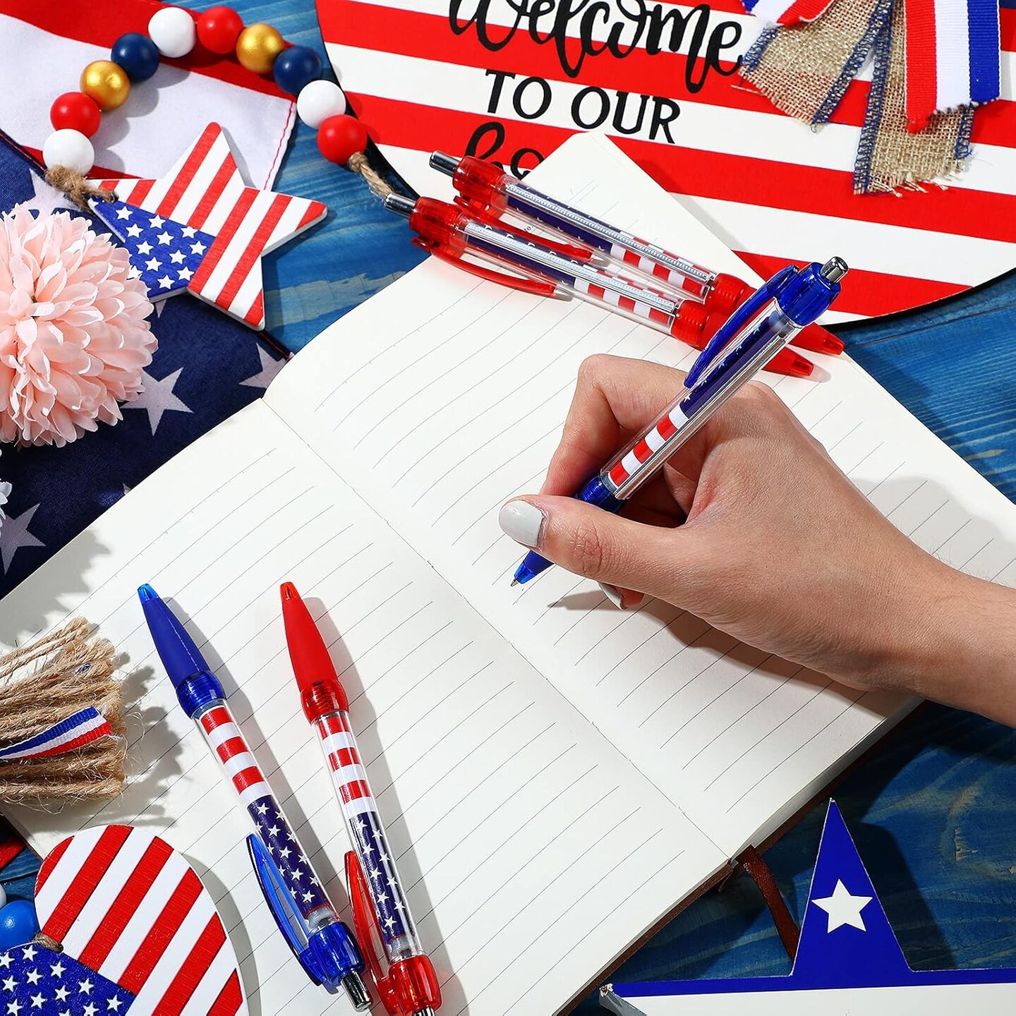 American Flag Ballpoint Pen,Patriotic Day Retractable