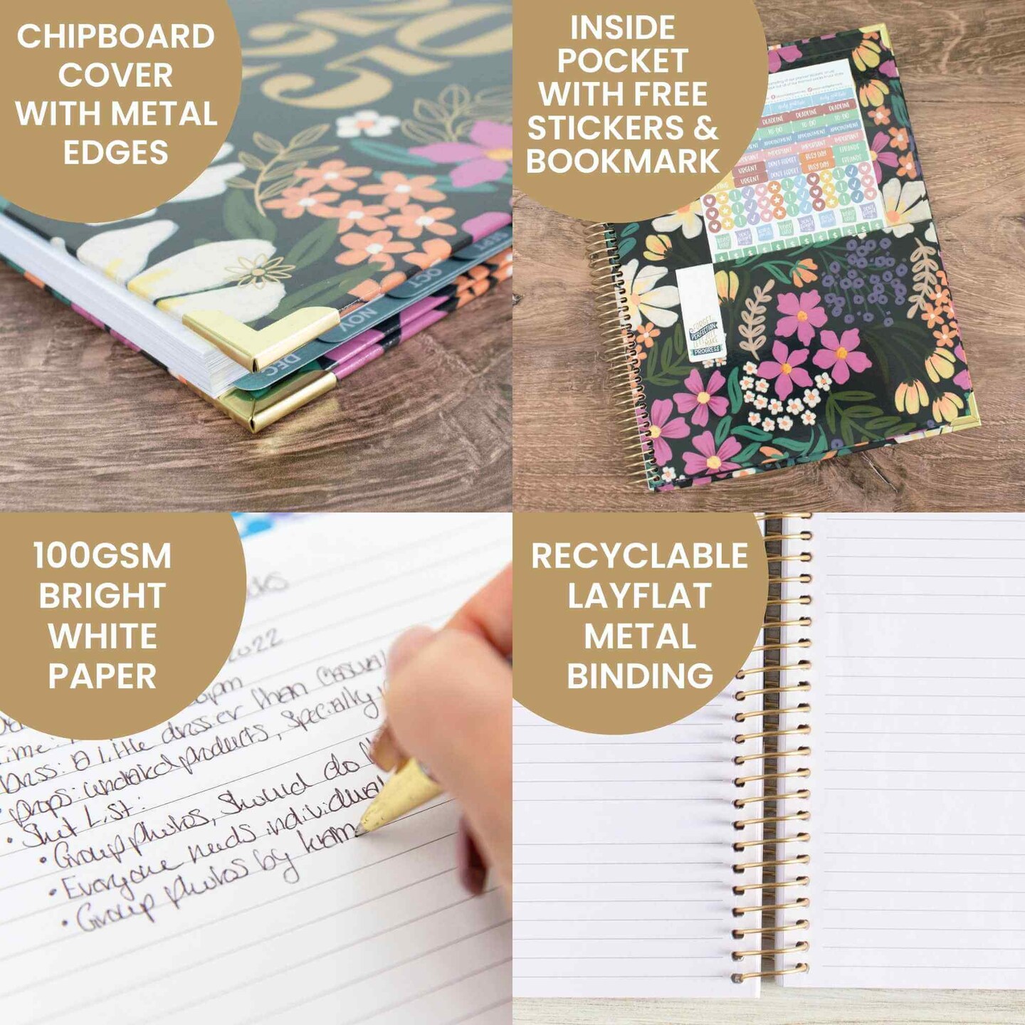 bloom daily planners 2025 Hard Cover Planner, 8.5&#x22; x 11&#x22;, Blooming Wildly