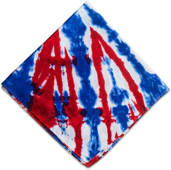 Patriotic Tie-Dye Bandanas Headband, American Flag Blue Red Bandana for Men Women Adults Kids, Veterans Day Multi-Purpose Headwear Head Wrap Scarf Wristband Novelty Bandanas Decorations
