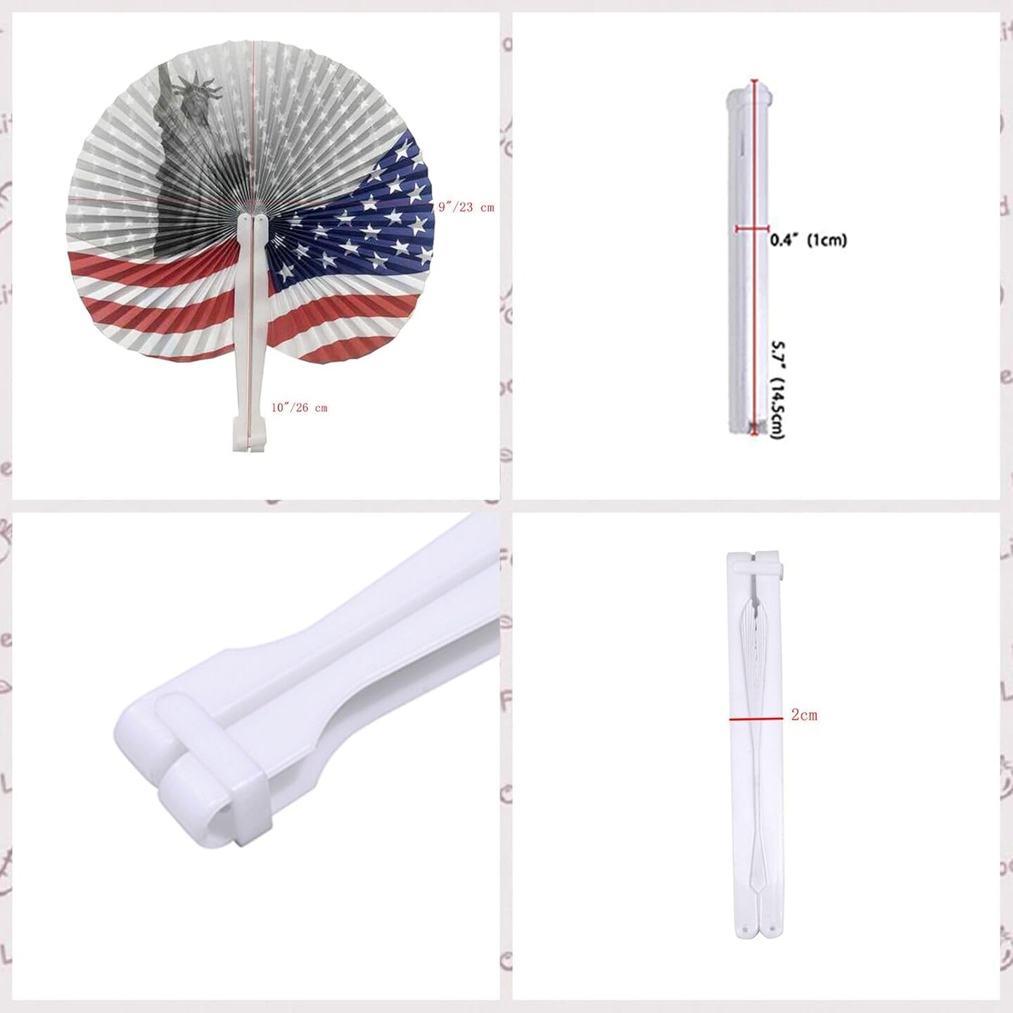 20 Pack Stars &#x26; Stripes Paper Fans Bulk July