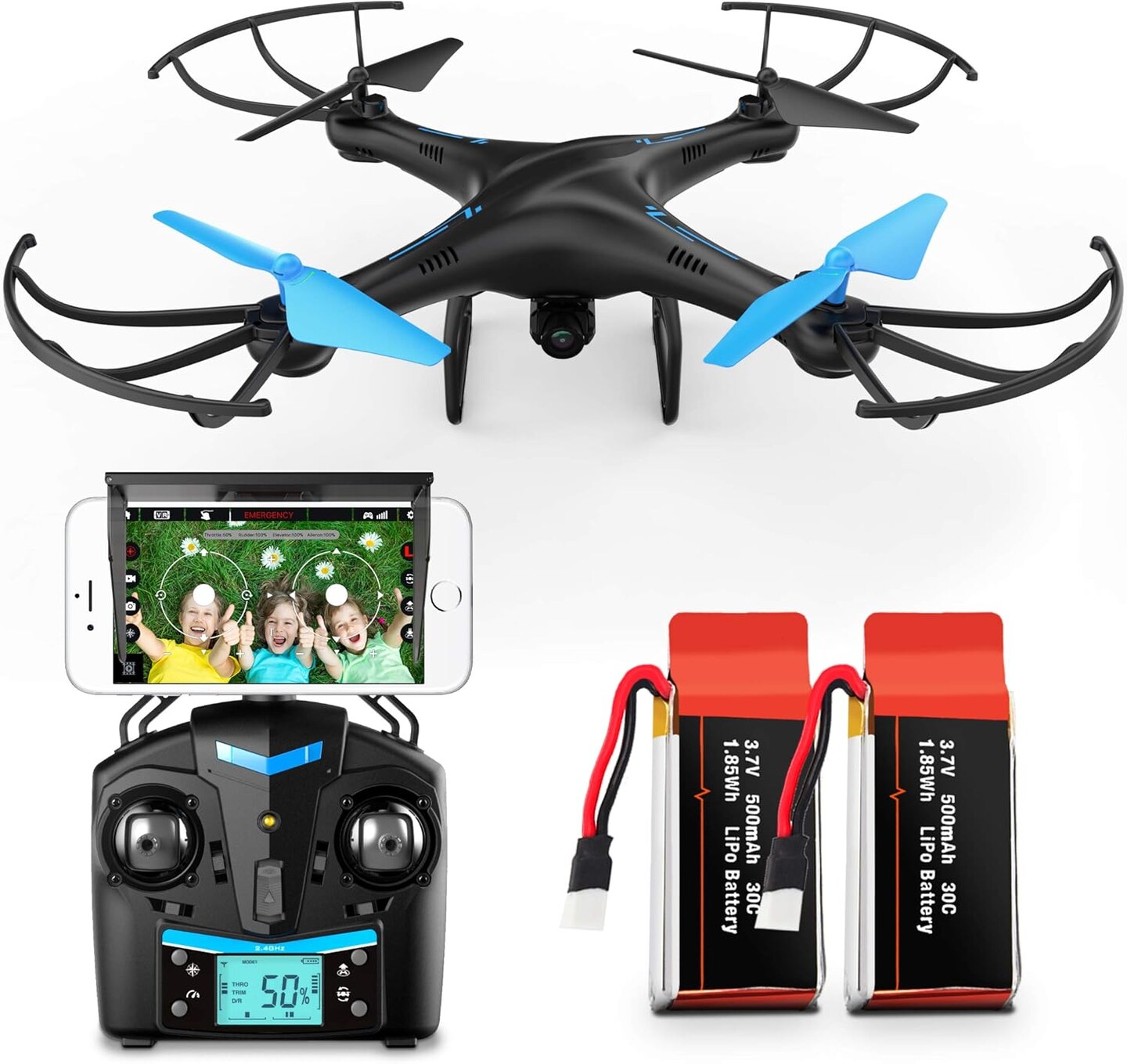 Force1 U45W Blue Jay Drones with Camera for Adults and Kids