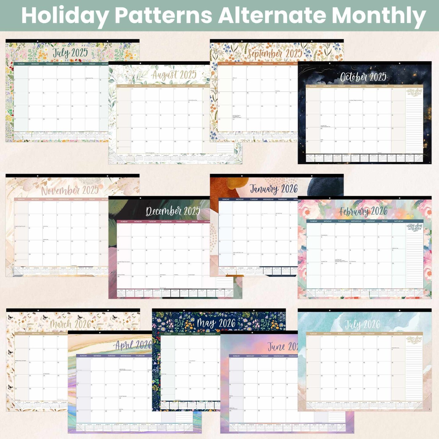 bloom daily planners 2025-26 Academic Desk Calendar, 16" x 21", Seasonal