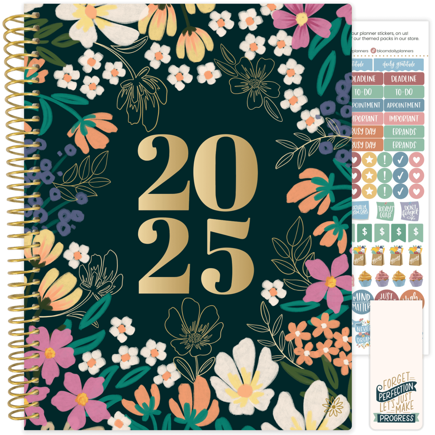 bloom daily planners 2025 Soft Cover Planner, 8.5&#x22; x 11&#x22;, Blooming Wildly