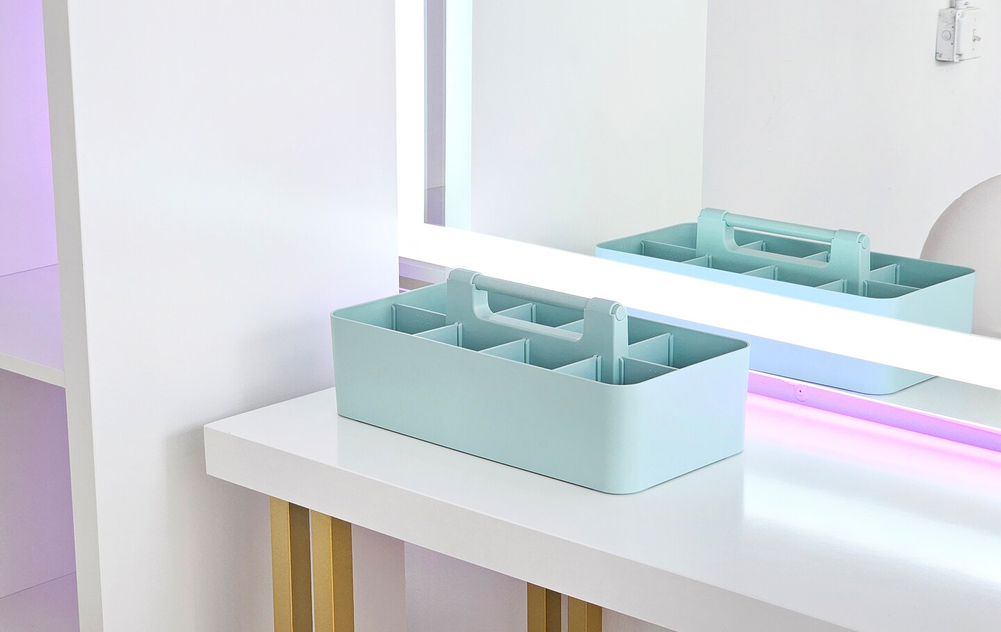 Enjoy Organizer Portable Caddy with Handle – 8-Compartment Storage Bin with Removable Dividers for Office, Crafts, and Home – Made in USA