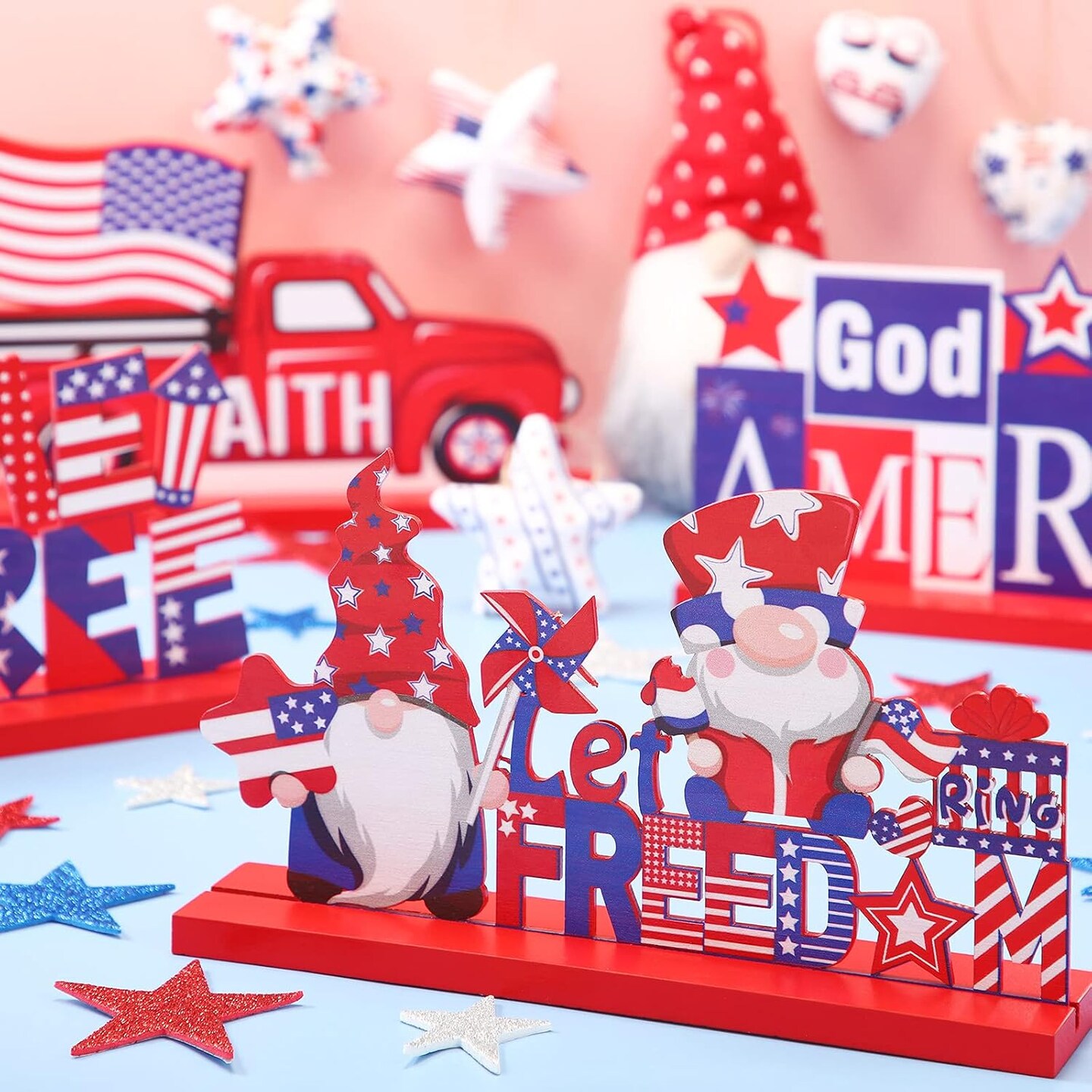4 Pieces Patriotic Table Decoration