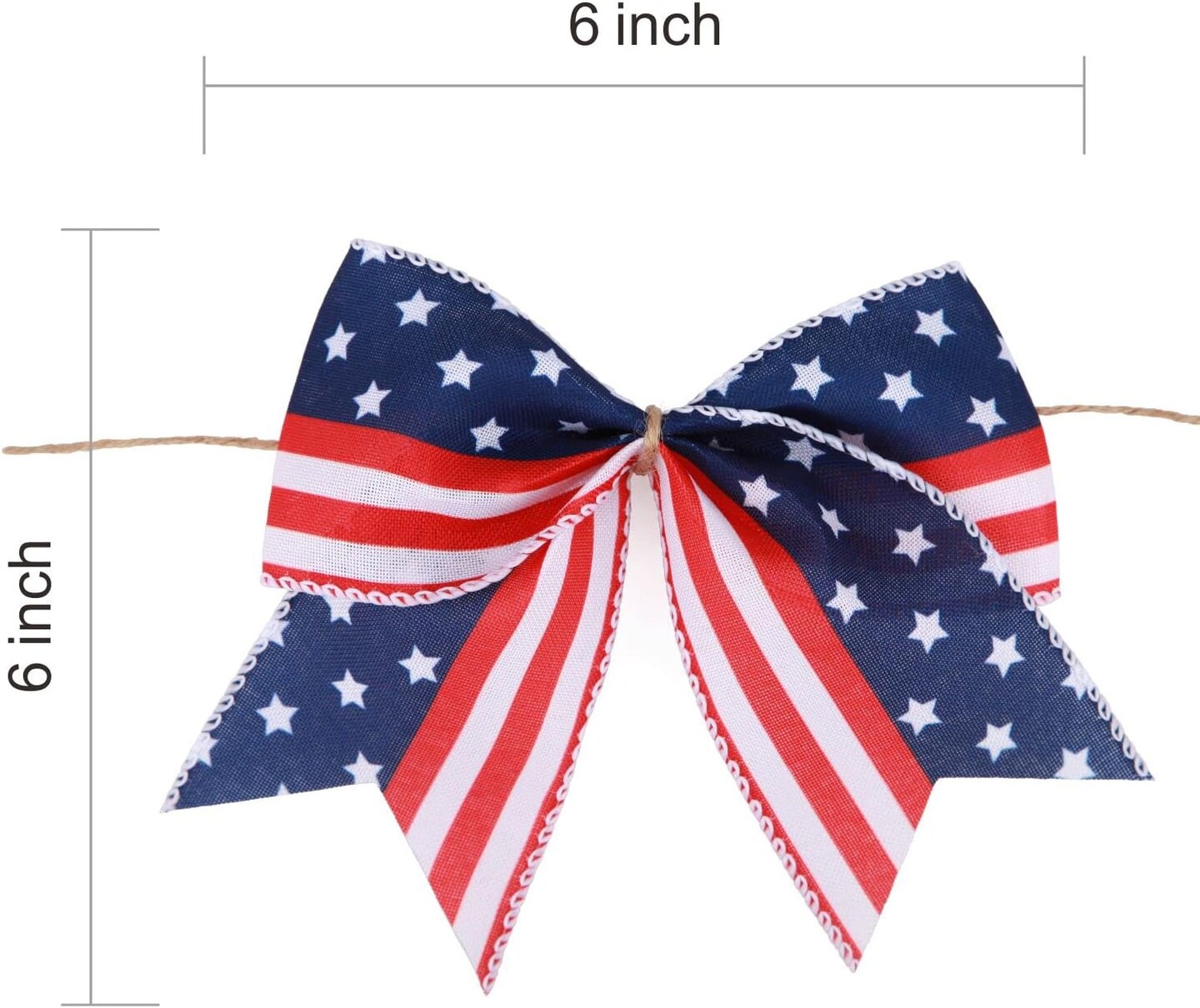 12 Pcs 6 Inch American Flag Bow Patriotic