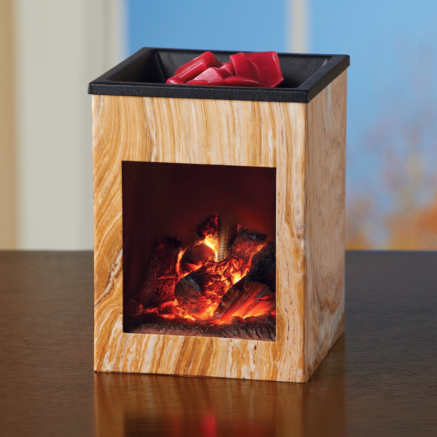 Collections Etc Unique Fireplace Electric Wax Warmer