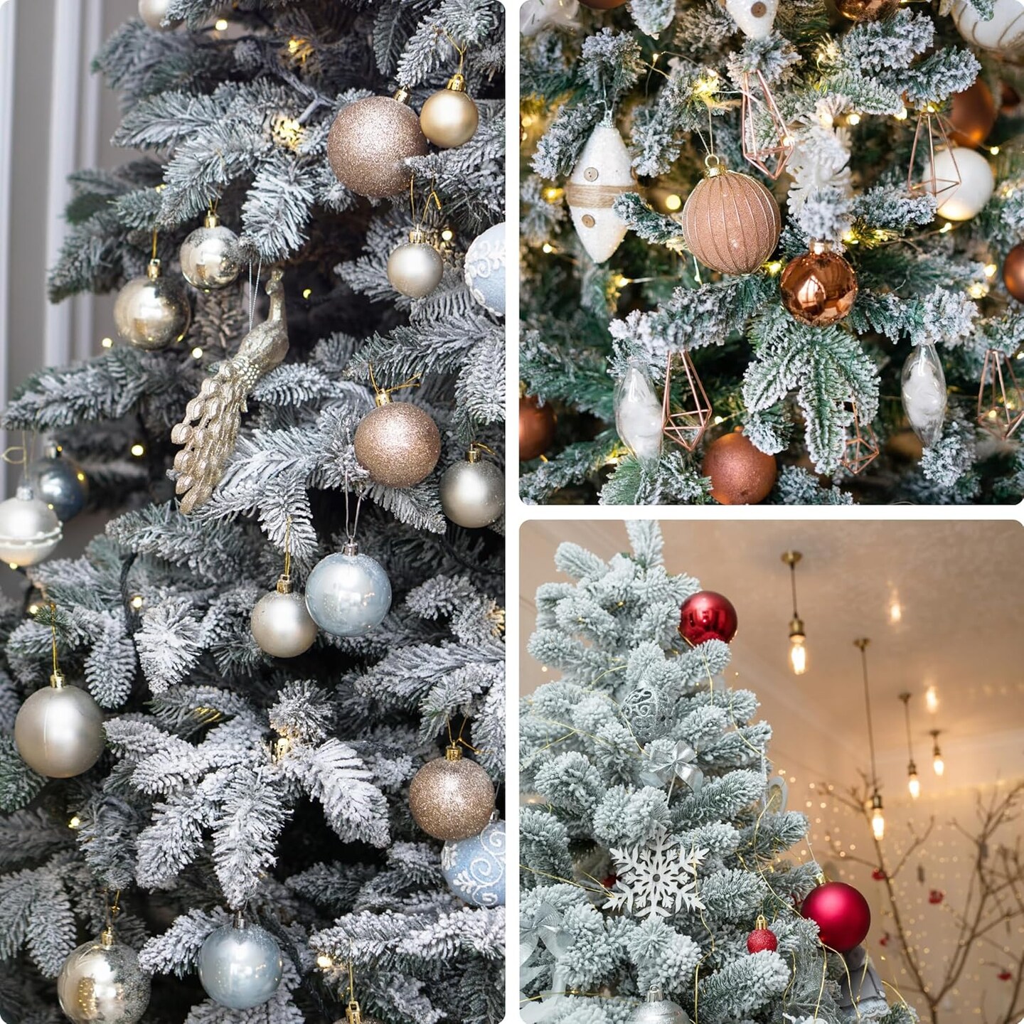 30 Pcs Snow Frosted Artificial (Green With Snow)