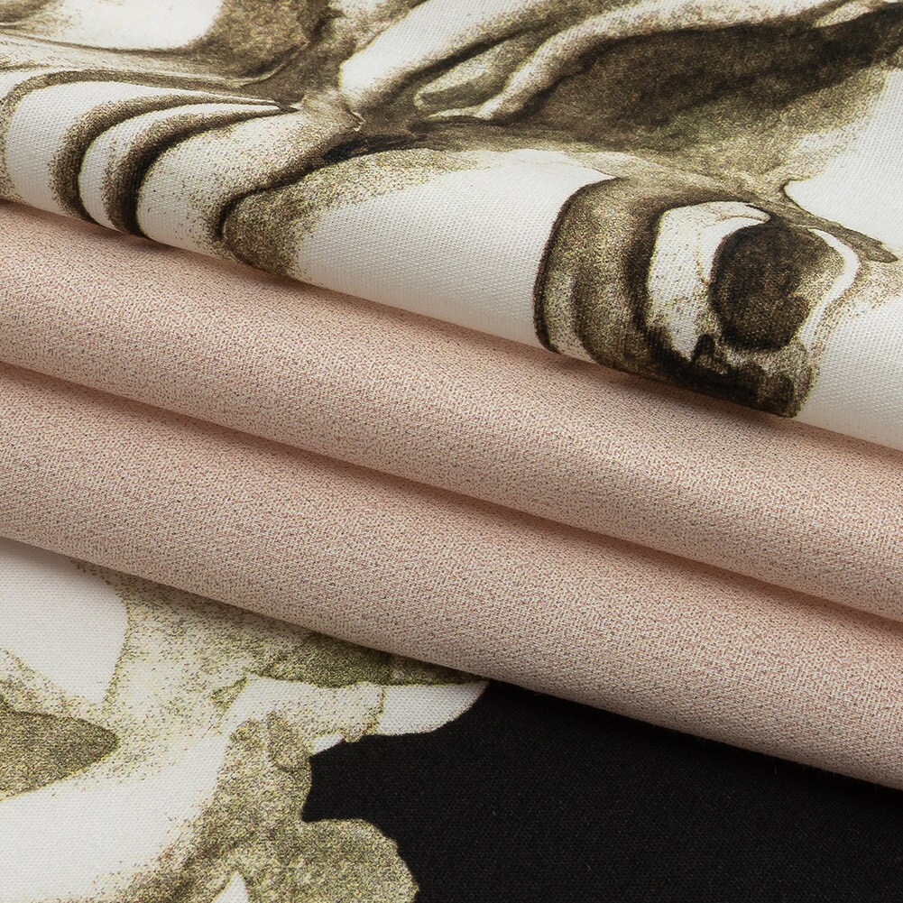 1 Panel Statuesque Trio Stretch Cotton Poplin Fabric Unique Artistic Print
