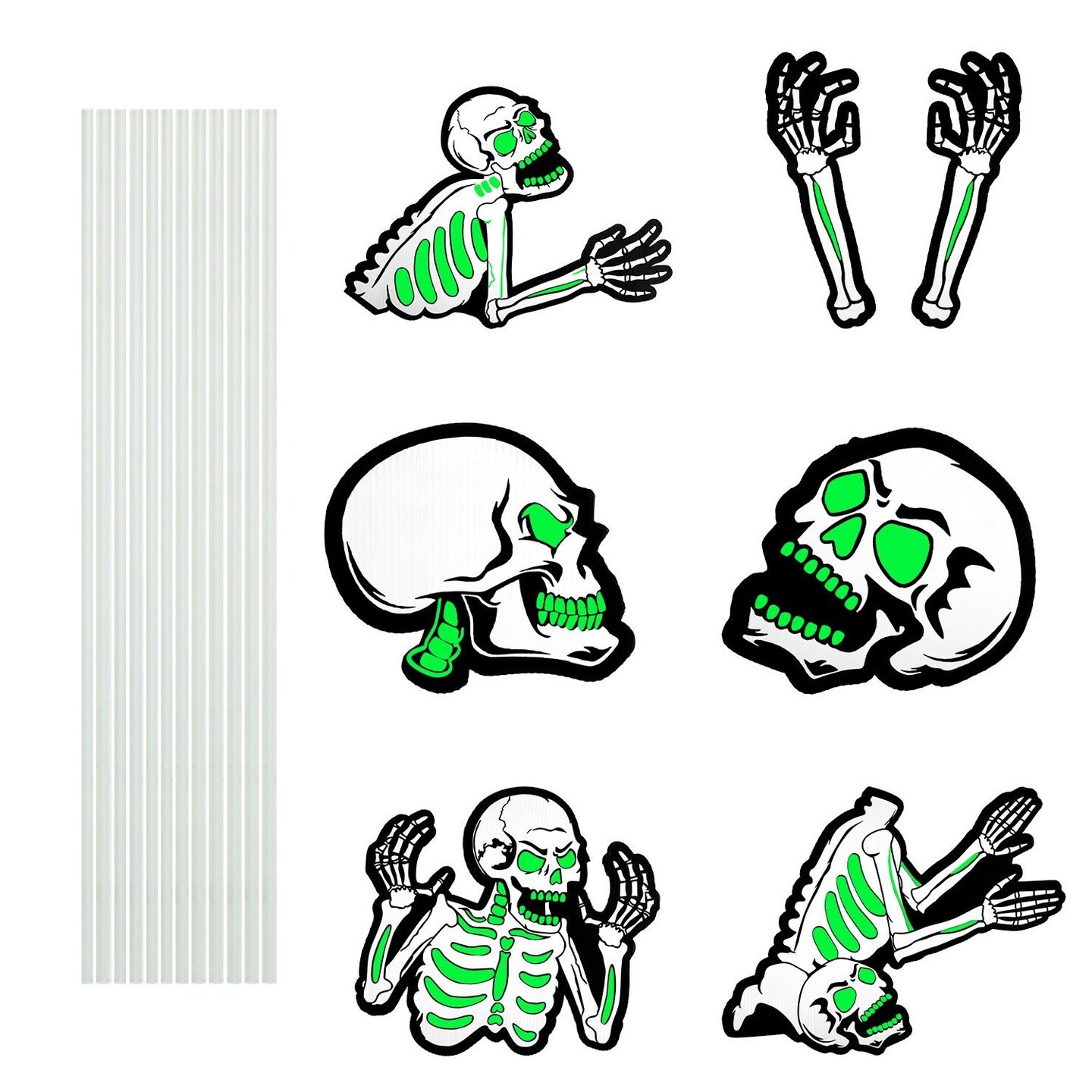 Halloween Yard Sign Decorations Glow in the Dark Halloween Fluorescence Lawn Sign with 10 Stakes for Haunted House Garden Yard and Scary Theme Party