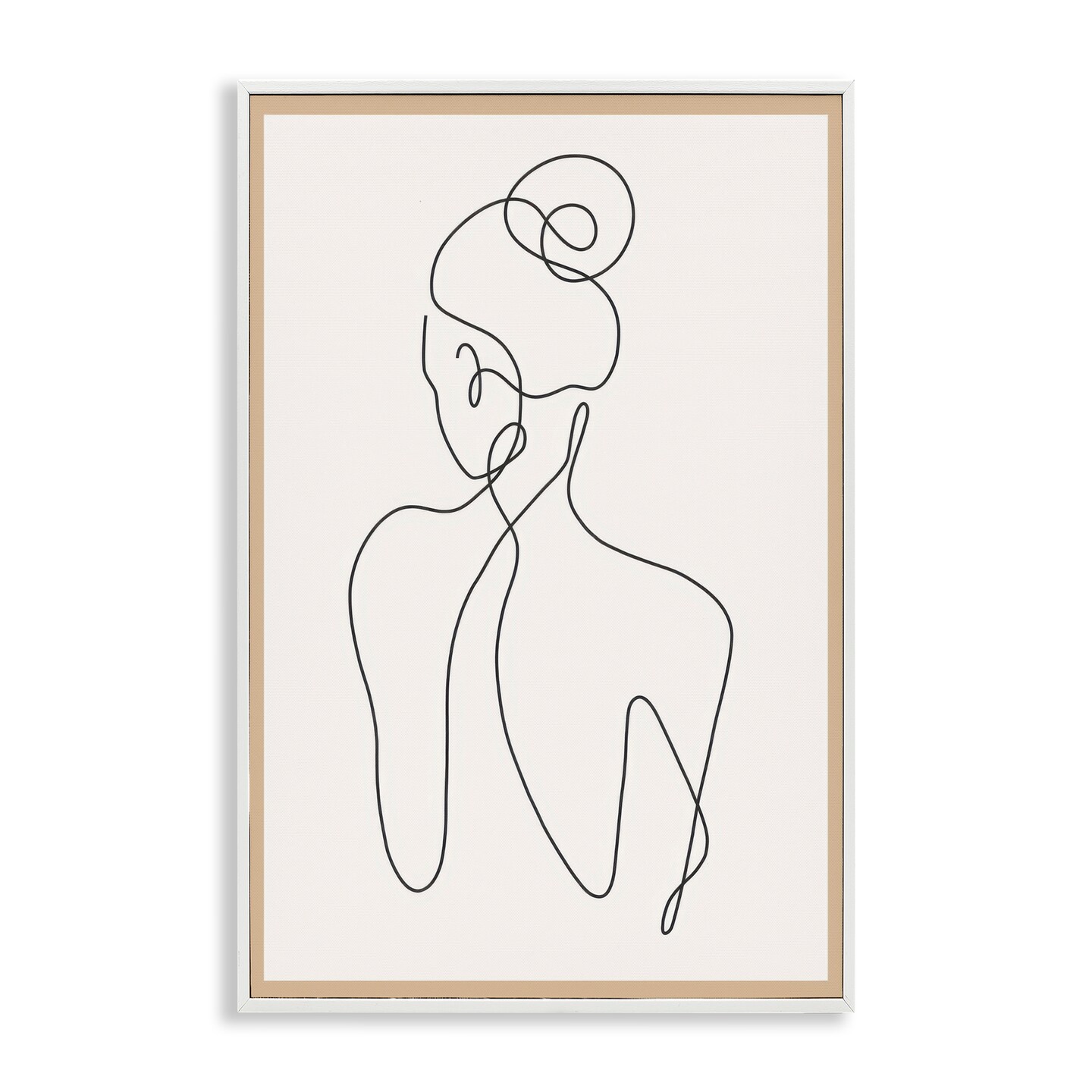 Stupell Industries Minimal Woman Line Drawing Framed Giclee Design By LSR Creative Studio