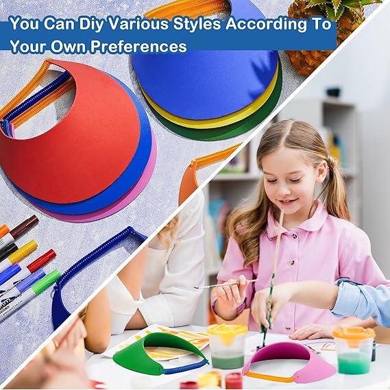 DIY Foam Visors for Kids with Summer Stickers Summer Party Crafts for Kids