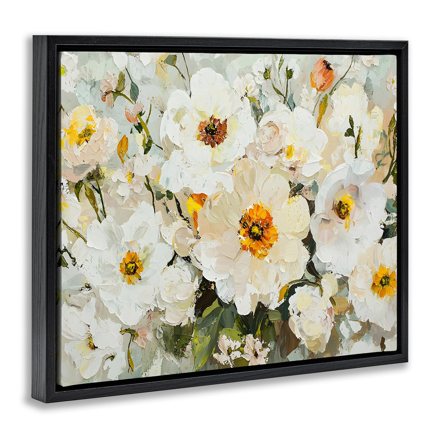 Stupell Industries Porcelain Flowers Bundle Floating Frame Design by Franklyn Gregory