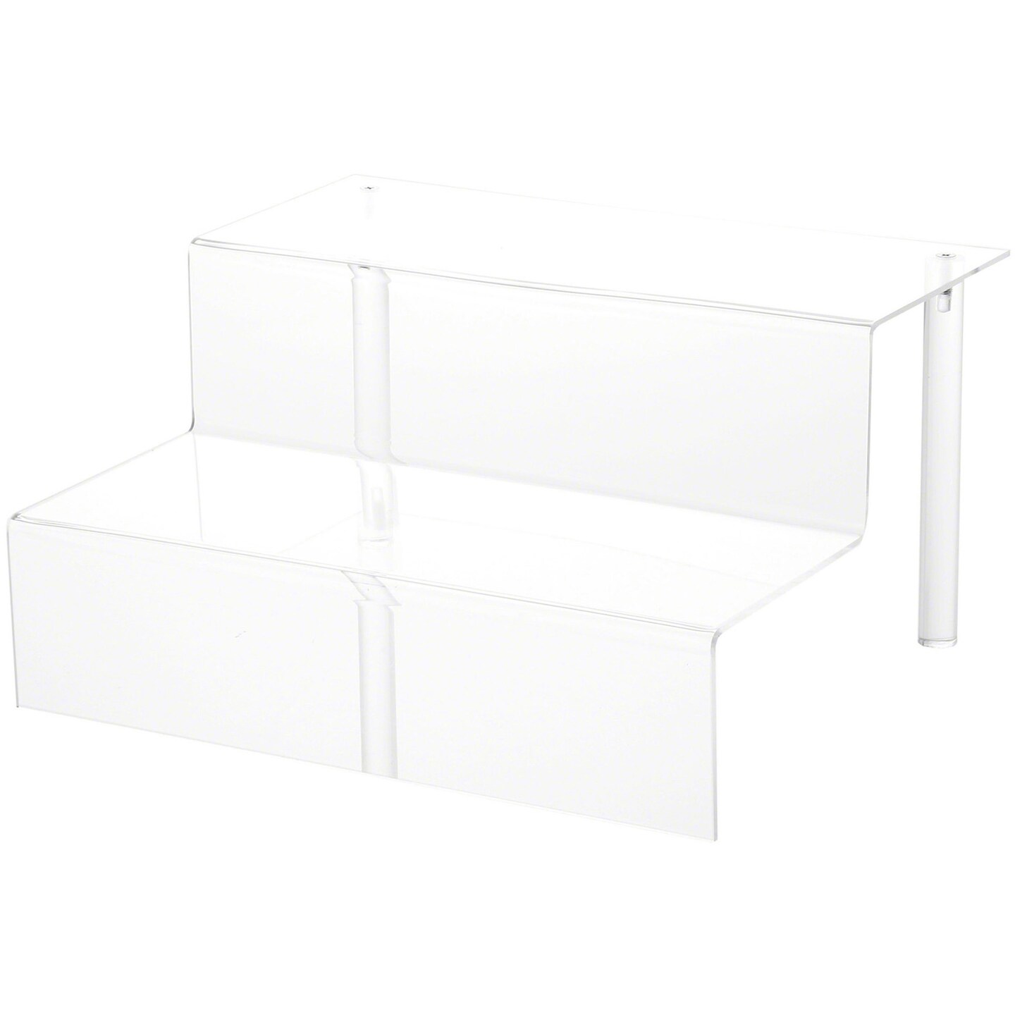 Plymor Clear Acrylic 2-Step Display Stairs, 6.25&#x22; H x 12&#x22; W x 10.25&#x22; D