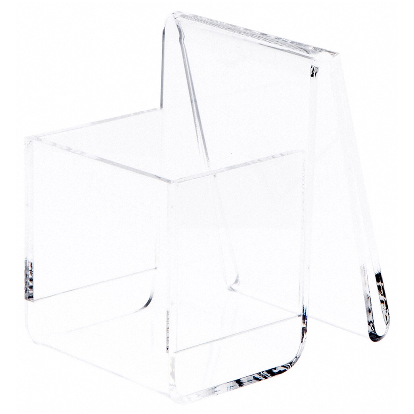 Plymor Clear Acrylic Deluxe Business Card Holder & Display (Vertical), 2.375" W x 3.5" D x 3.5" H