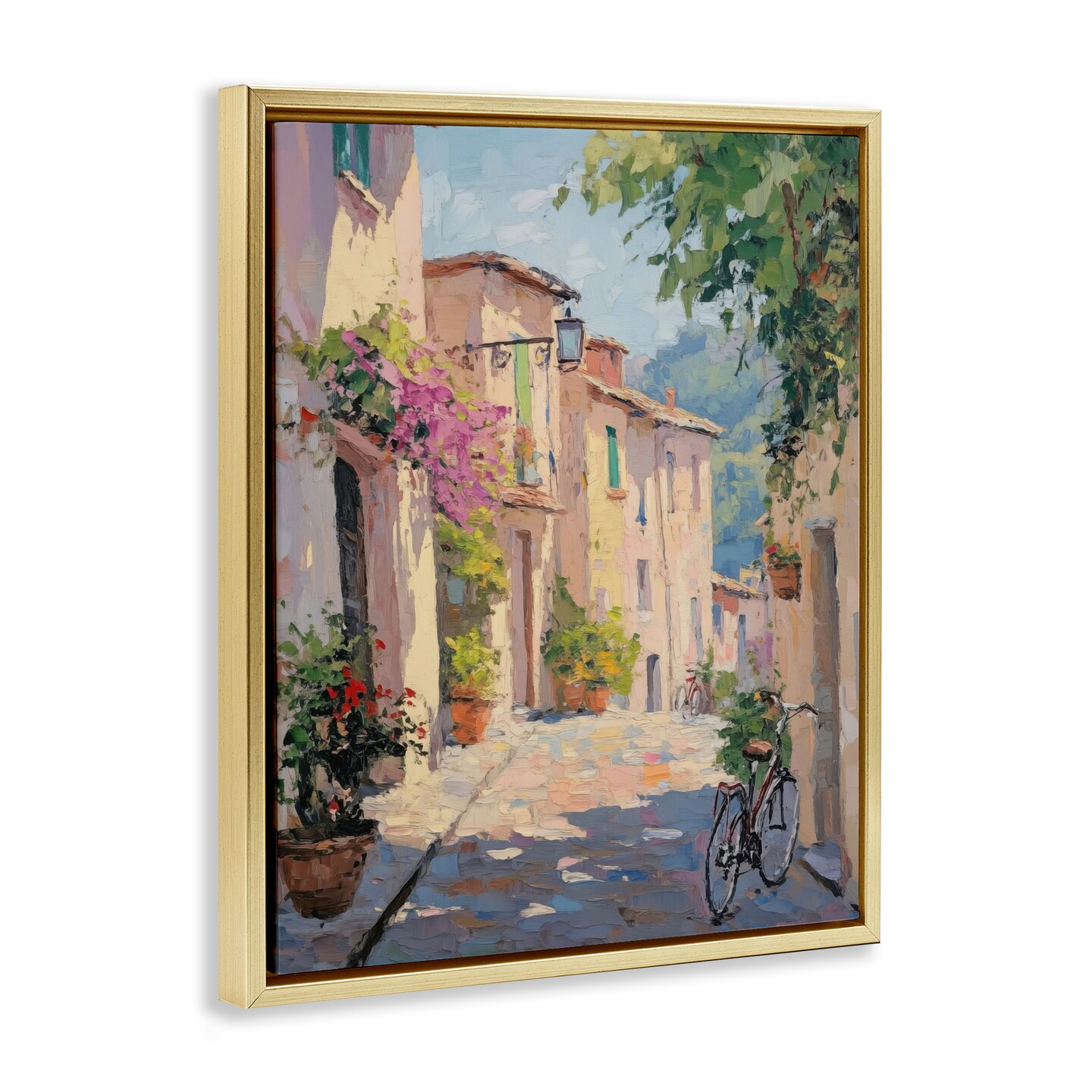 Stupell Industries Cobblestone Path City Architecture Floating Frame Design by Nini Art