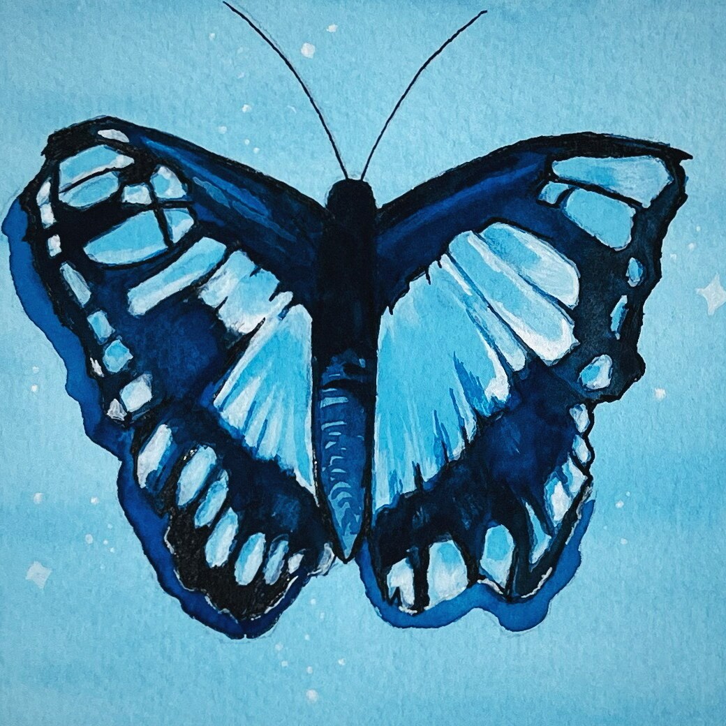 Mixed Media Butterfly Painting