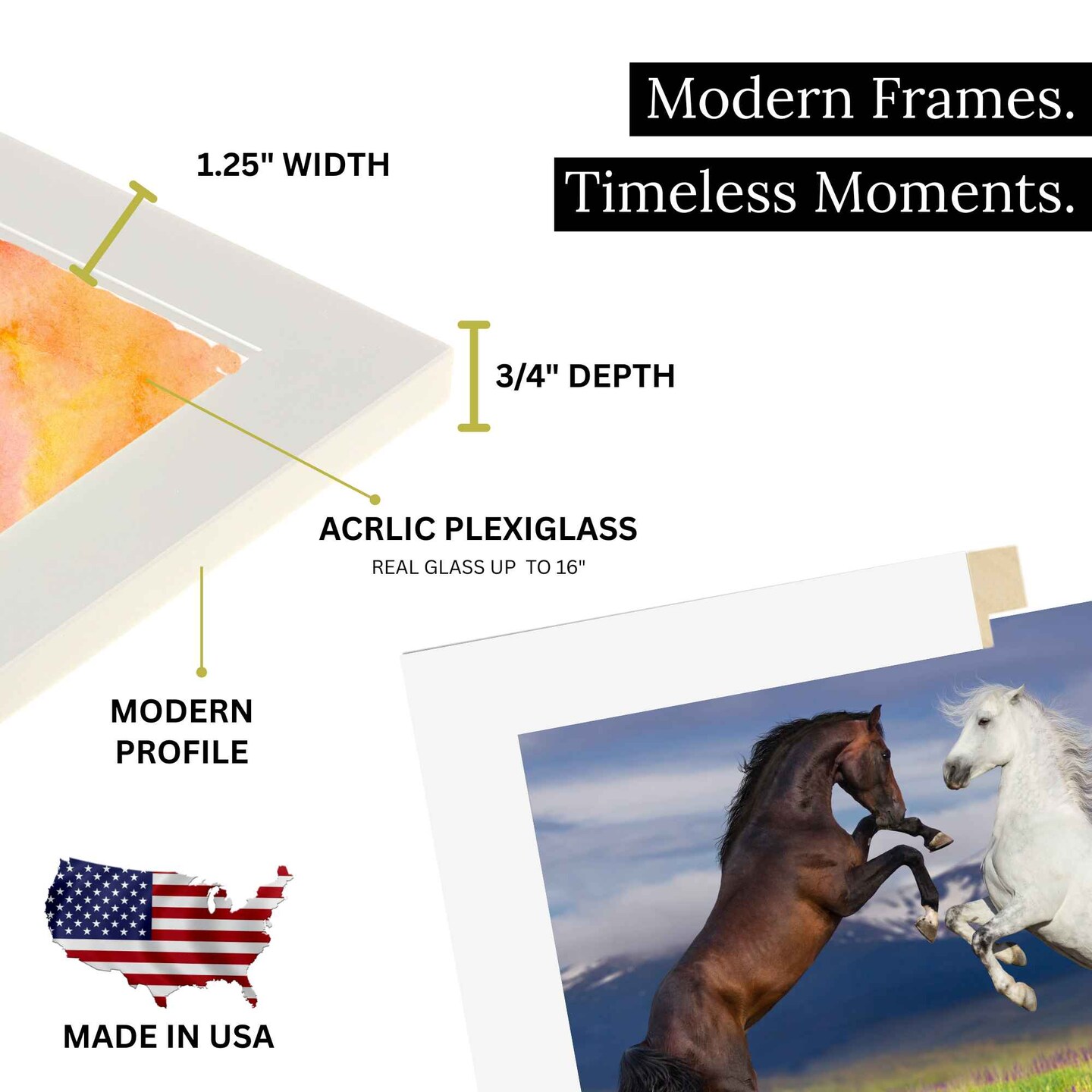 Modern White 11x12 Picture Frame Wood Gallery Wall - 11 x 12 Poster Frame