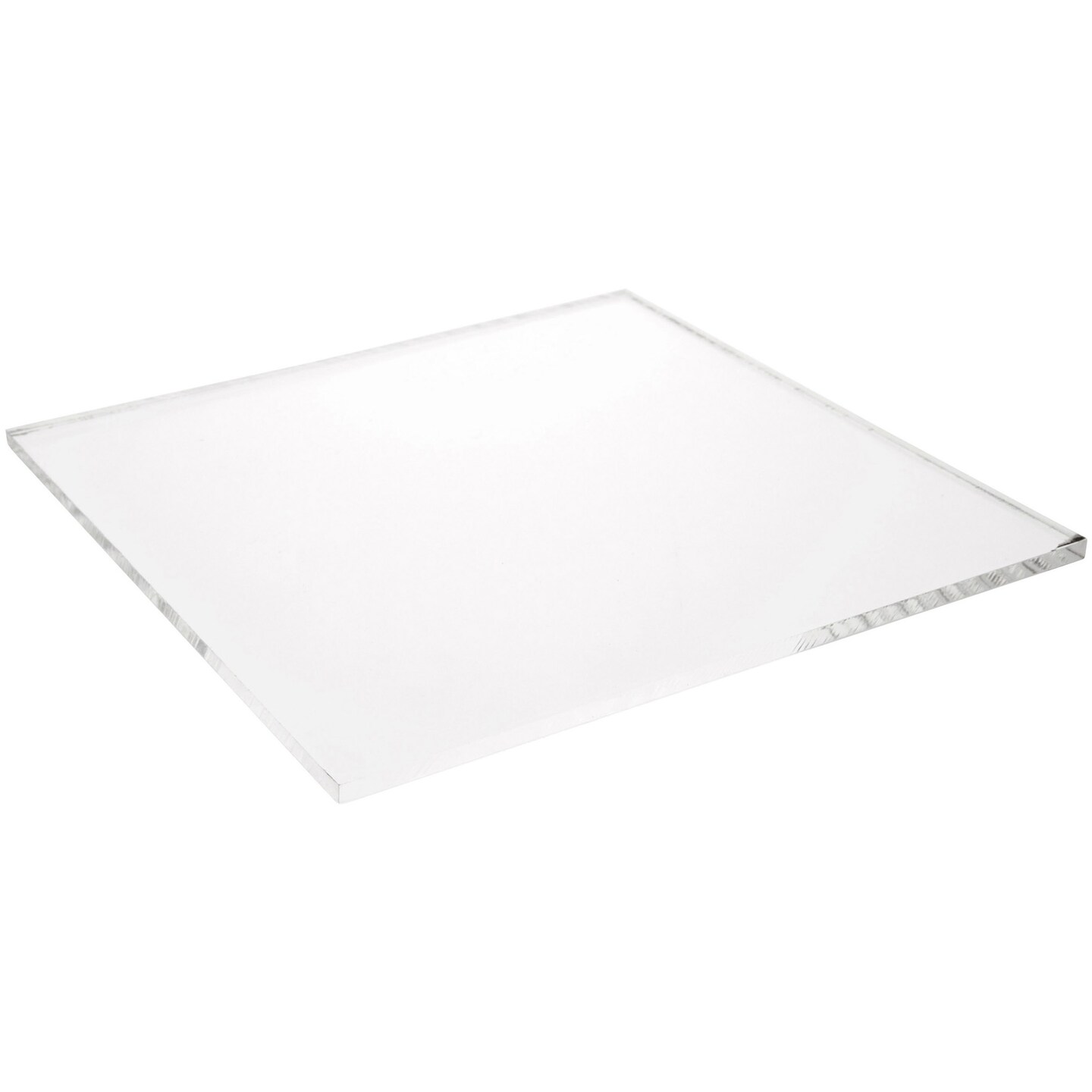 Plymor Clear Acrylic Square Standard-Edge Display Base, 8&#x22; W x 8&#x22; D x 0.25&#x22; H