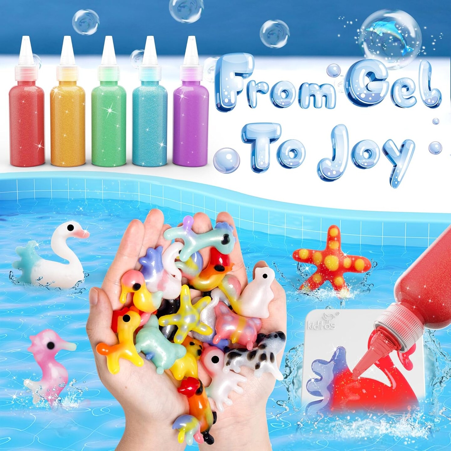 Magic Water Elf Toy Kit, Aqua Fairy Water Gel Kit-20 Magic Gel&#x26;10 Animal Molds&#x2013;Make Your Own Water Pets &#x26; Squishy Toys&#x2013;Fun Summer DIY Craft Kit, Birthday Gifts &#x26; Party Favors for Kids Ages 3+