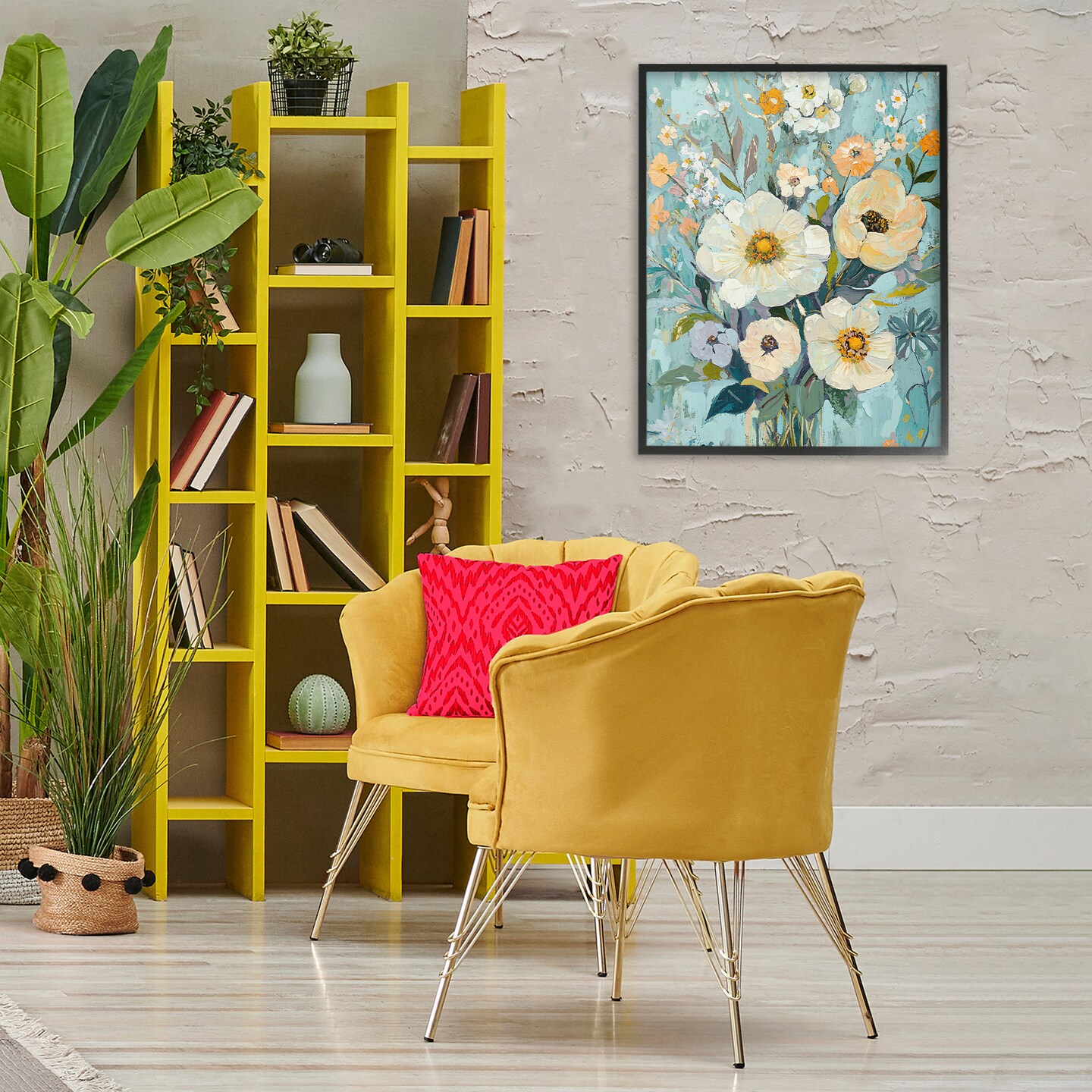 Stupell Industries Mixed Cream Flowers Arrangement Framed Giclee Design by Franklyn Gregory