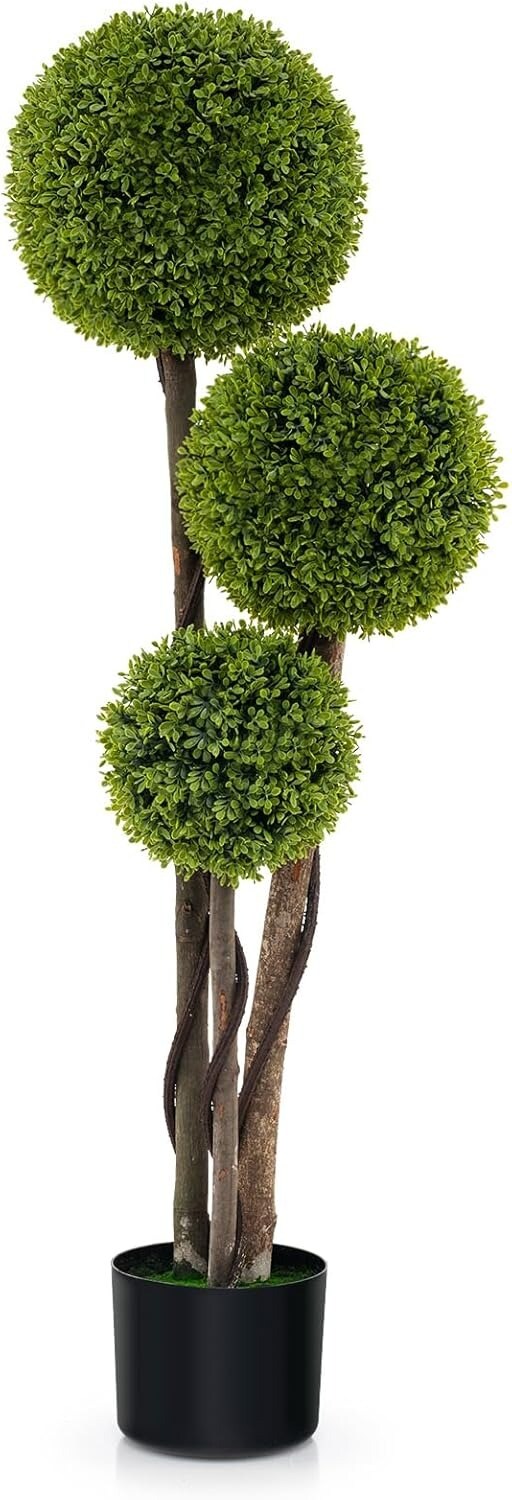 Artificial Three-Ball Boxwood Tree Plant Decor