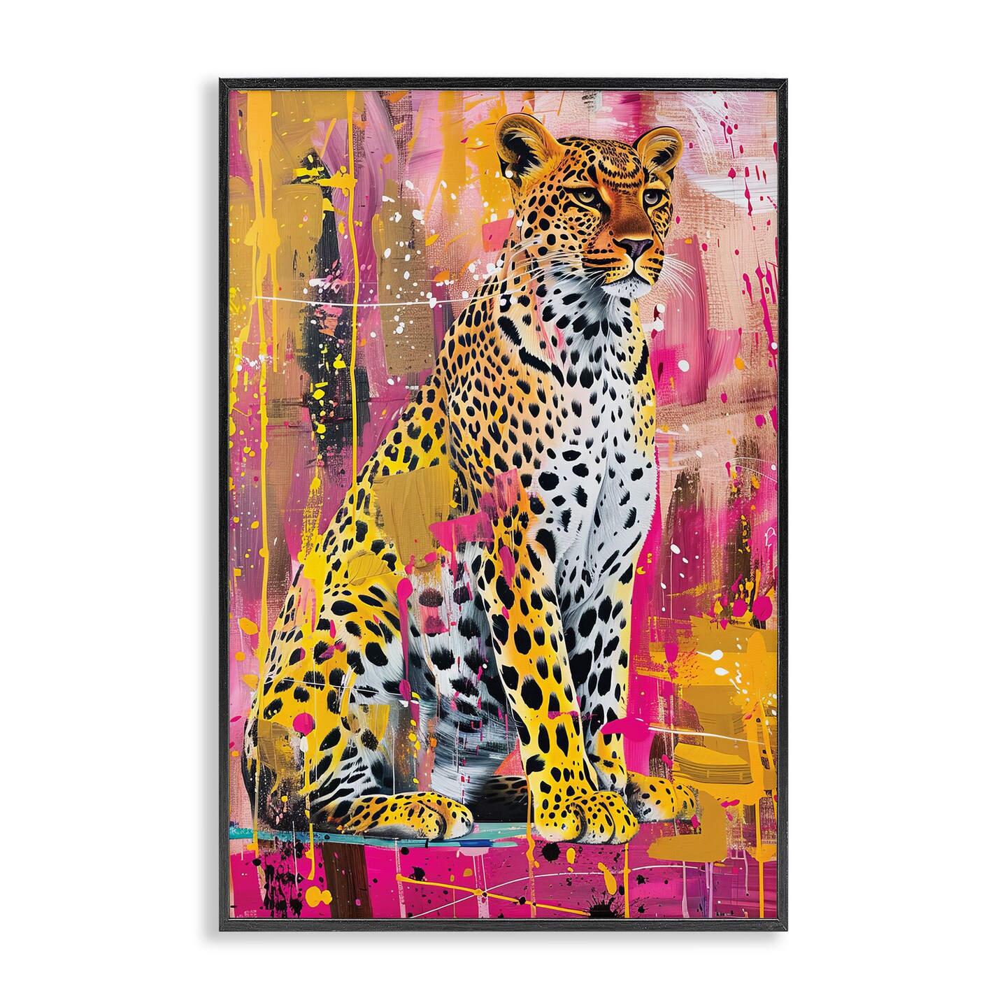 Stupell Industries Urban Abstraction Cheetah Framed Giclee Design by LSR Design Studio