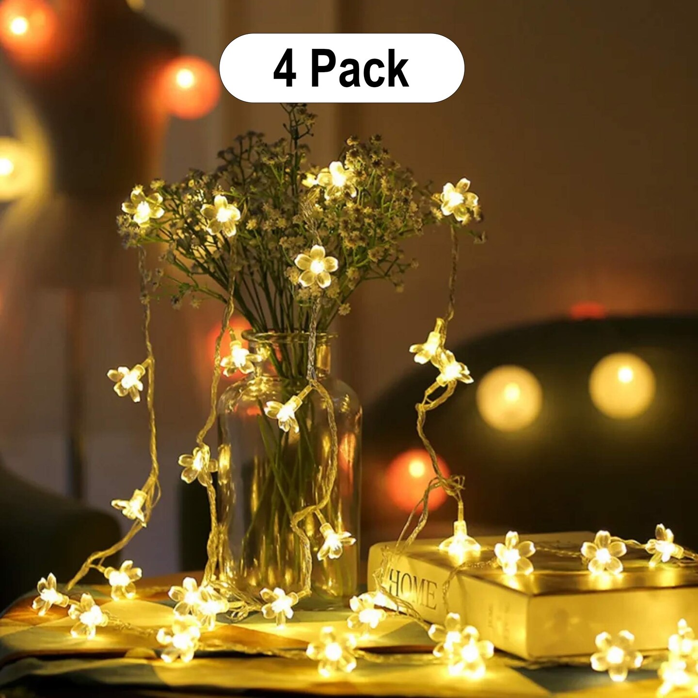 50 LED Solar Cherry Blossom Fairy Lights for Outdoor Spaces
