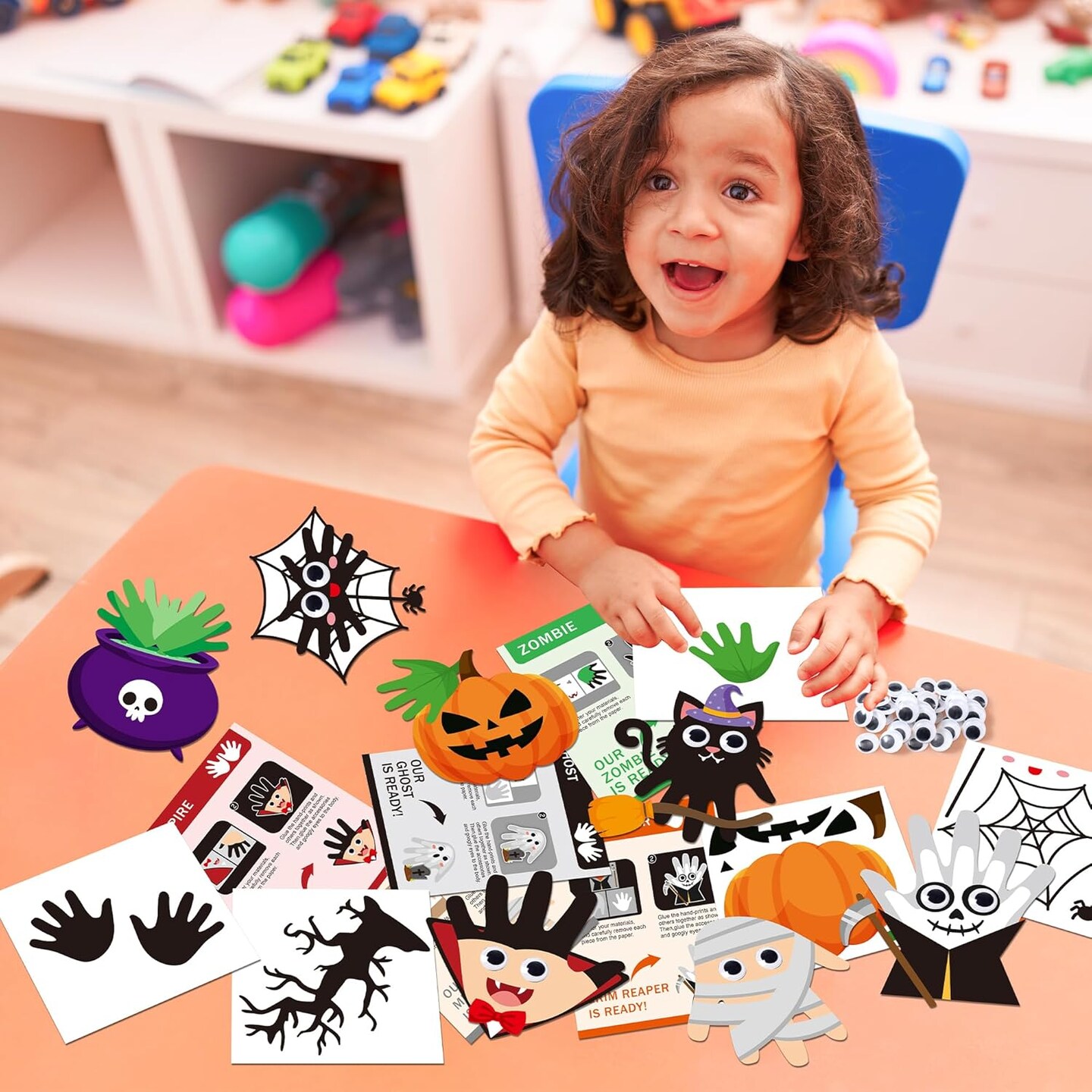 Halloween Handprint Art Crafts Kit - Halloween Pumpkin Witches