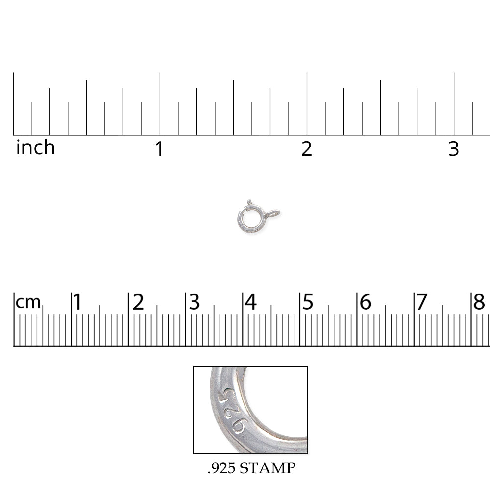 JewelrySupply Spring Ring Clasp 5mm w/Closed Ring Sterling Silver