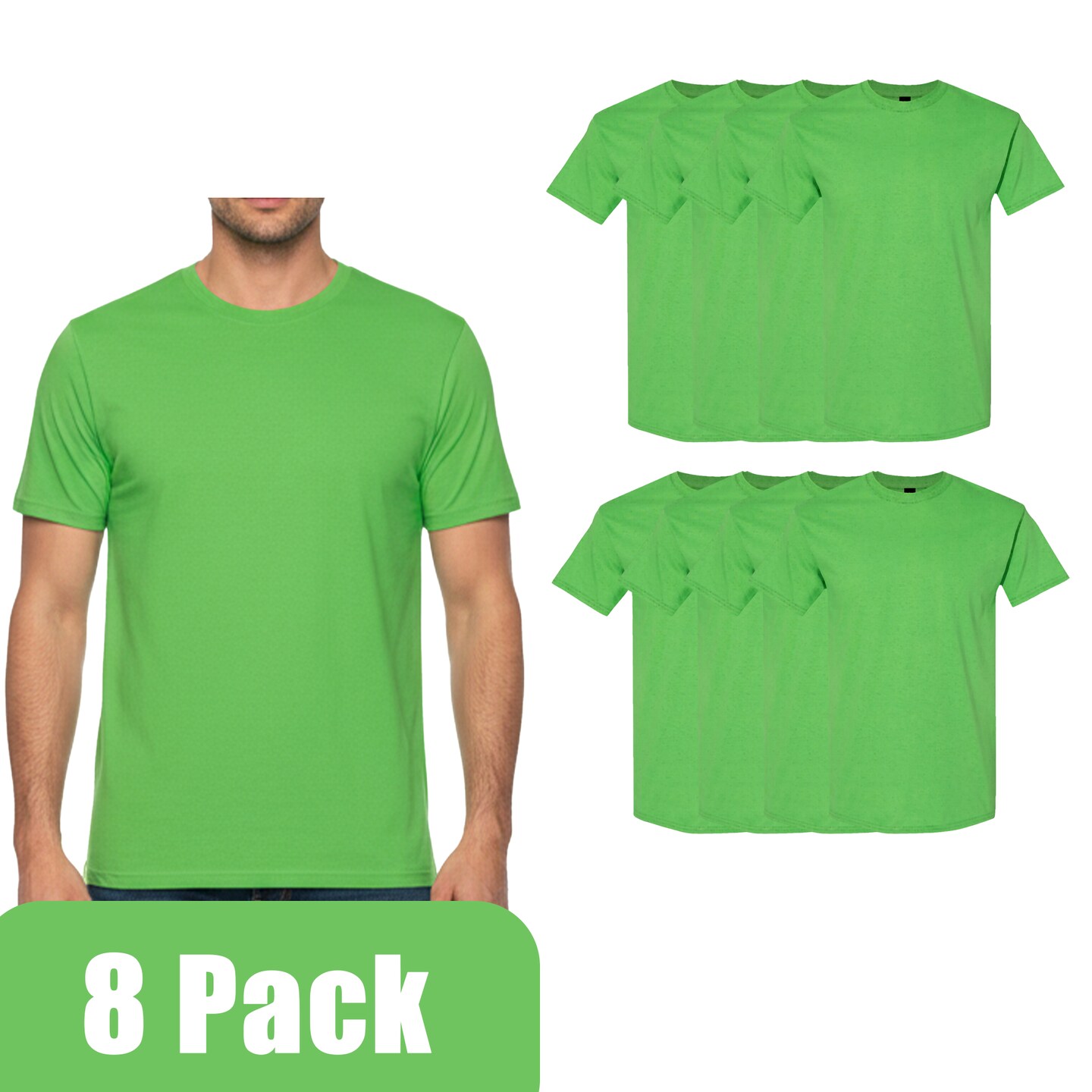 Gildan Unisex Heavy Cotton T-Shirts, Soft & Durable, 8-Pack, Ideal for Crafts & Custom Designs