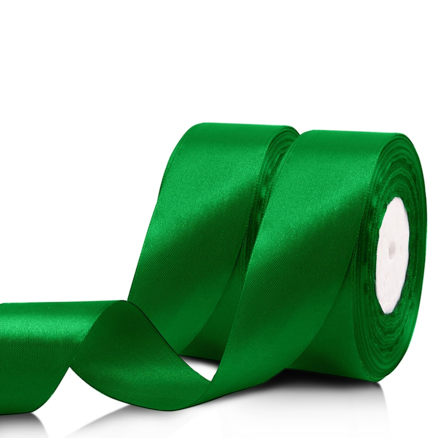 100 Yards 1 1/2 Inch Green Ribbon Decorative St Patricks Day Ribbon for Gift Wrapping Solid Fabric Ribbons Roll for Bouquets Green Silk Wrapping Ribbons Stocking Stuffers Decor