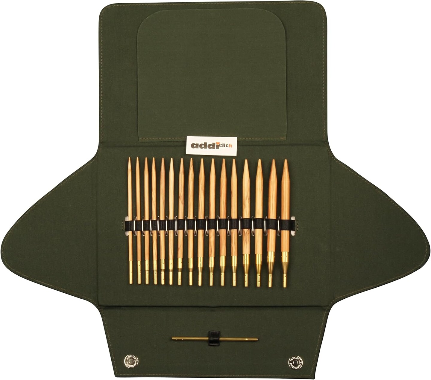 Skacel by Addi AddiClick Olive Wood Interchangeable Circular Knitting Needle Set