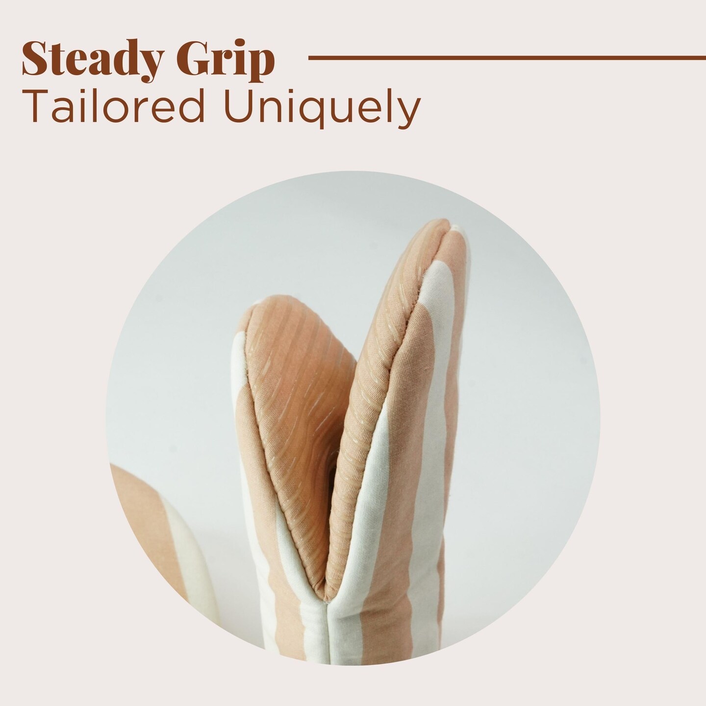 Mini Oven Mitts Heat Resistant | (5.75 x9) Set of 2 Latte Short Oven Mitts with Hanging Loop | 100% Cotton Oven Gloves | Kitchen Mittens, Latte Small Silicone Oven Mits