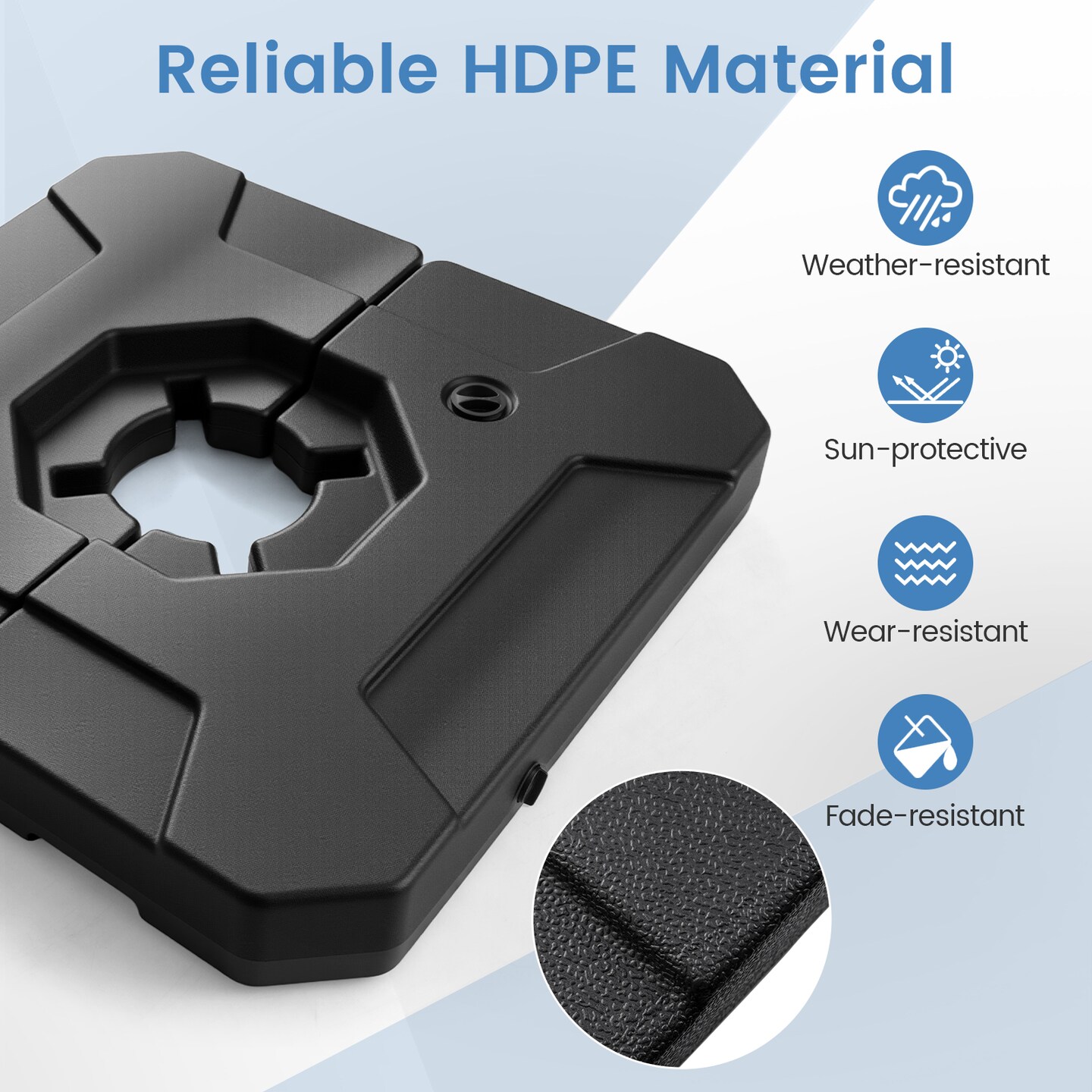 Black Heavy Duty 274 LBS Offset Umbrella Base Stand with Side Handles