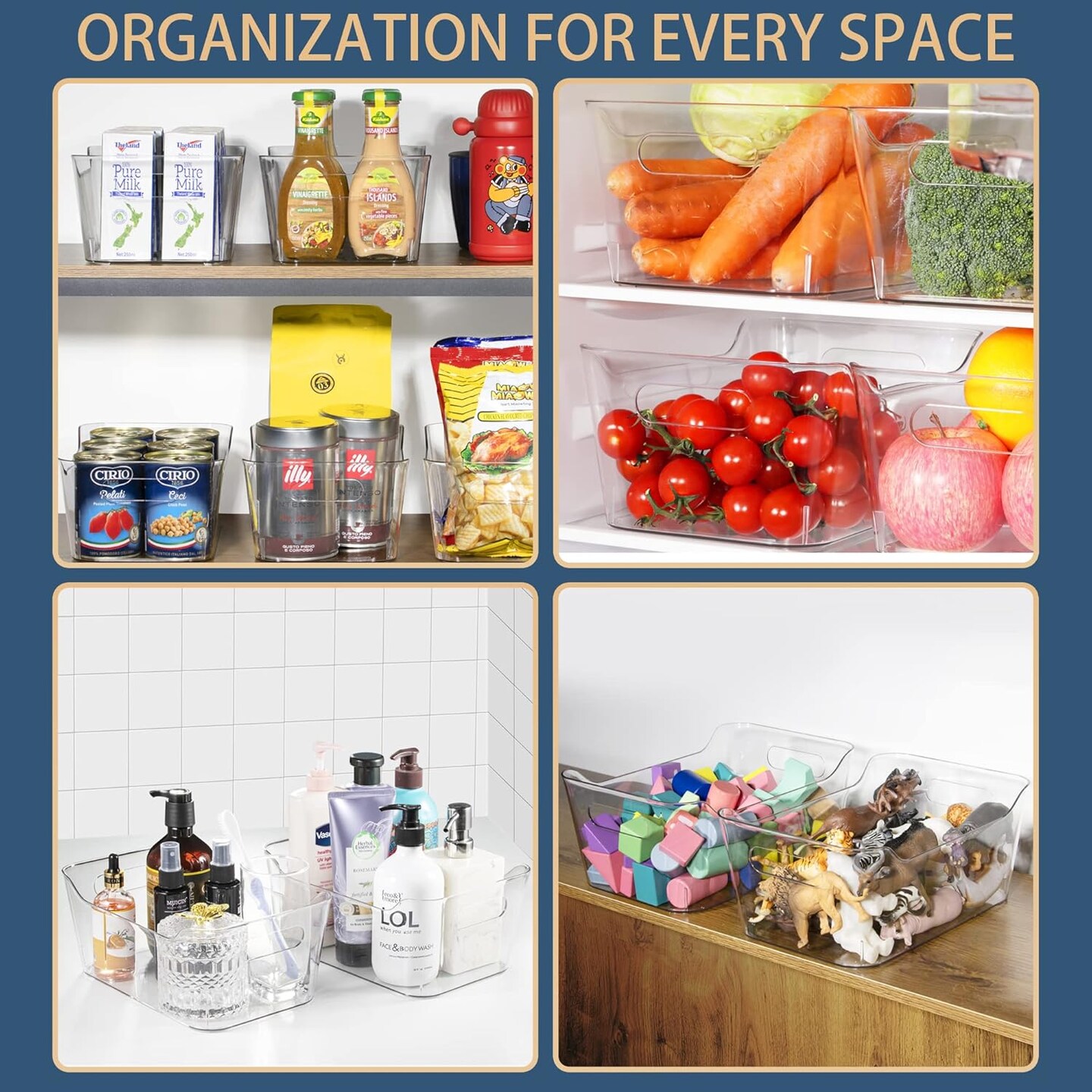 12 Pack Plastic Storage Bin