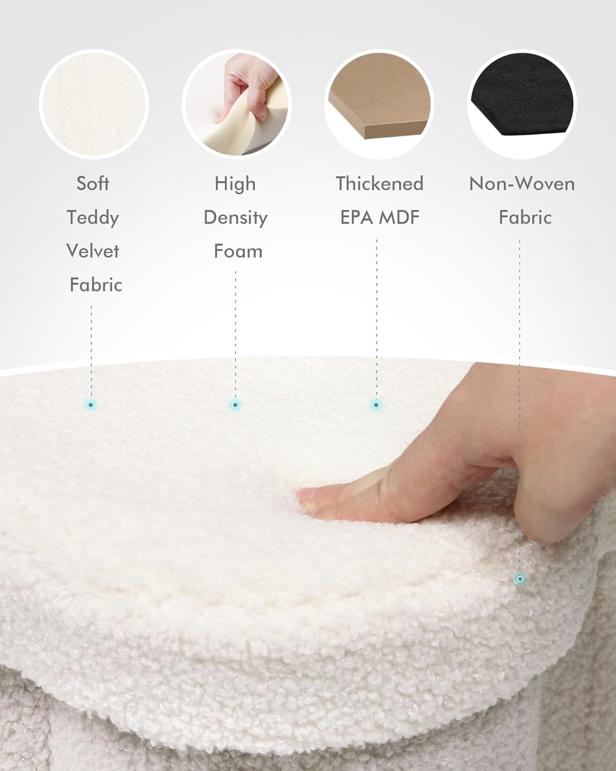 Storage Ottoman Cube (Cream White)