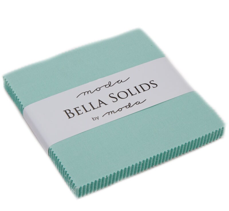 Bella Solids 5" Square Pack (Charm Pack) in Aqua by Moda for Moda (9900PP 34)
