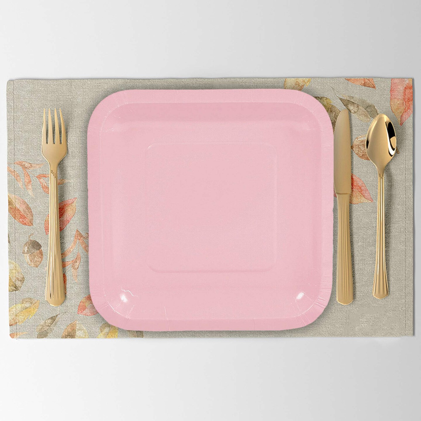 24 Count Light Pink Square Paper Dessert Plates for Birthday Baby Shower Wedding Party 7&#x22;