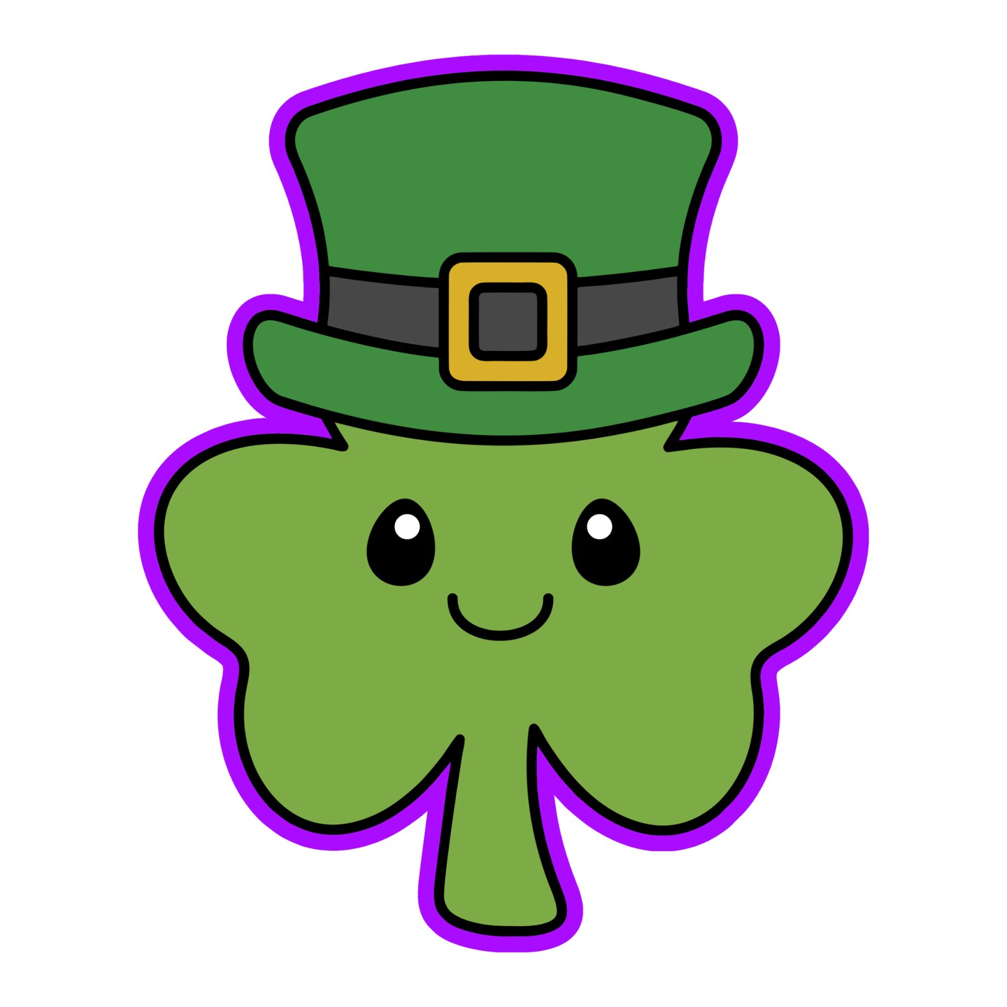 St. Patrick's Day Leprechaun Clover Cookie Cutter and Stamp with Size Option