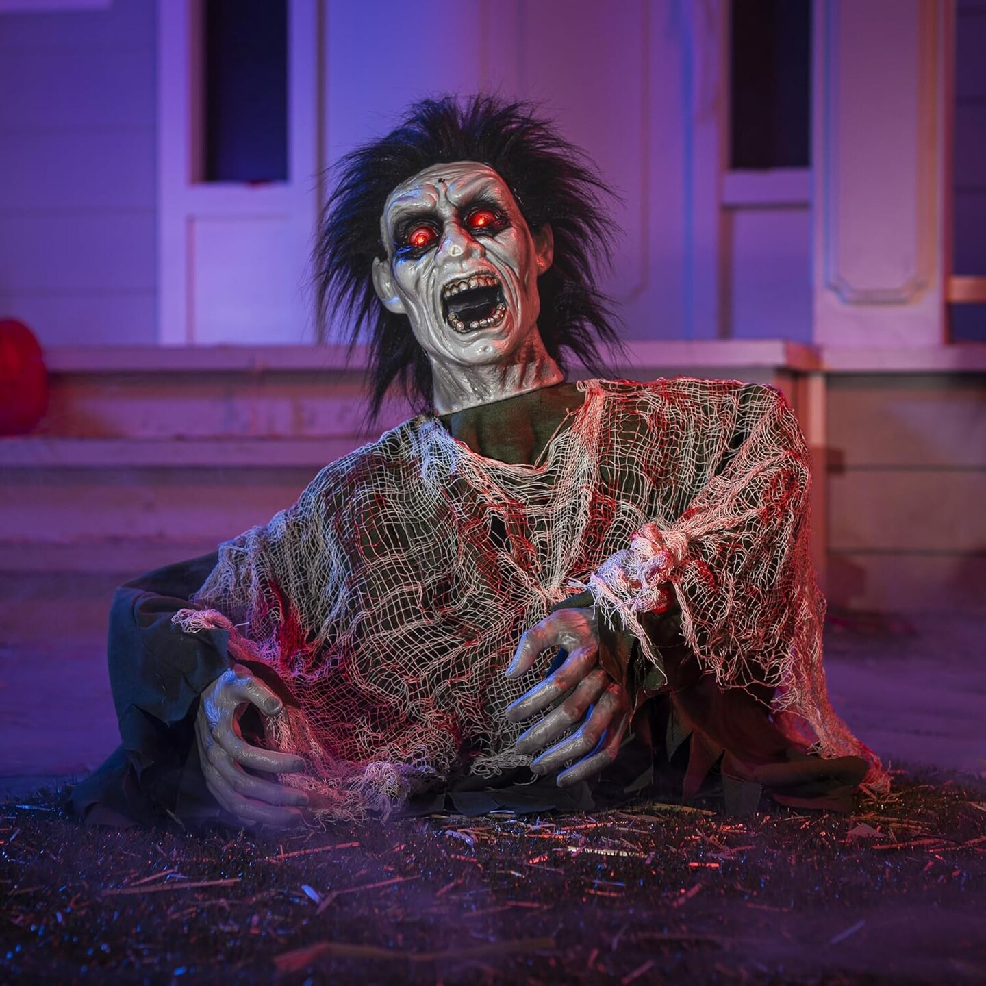 Halloween Animatronics - Zombie Groundbreaker with Sound & Glowing Eyes