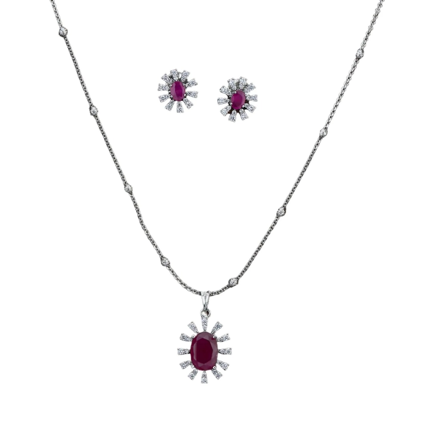 Classic Necklace with Rhodium Plating Pendant Set Jewelry Traditional Jewelry Matte Gold Necklace South Indian Jewelry Adjustable Slider Pendant Necklace for Weddings
