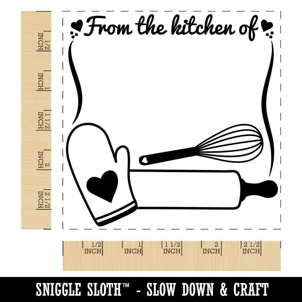 From The Kitchen Of Baking Baker Cooking Square Rubber Stamp for Stamping Crafting