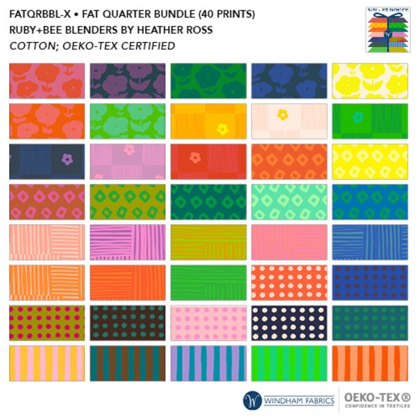 Ruby and Bee Blenders Fat Quarter Bundle by for Windham (FATQRBBL-X)