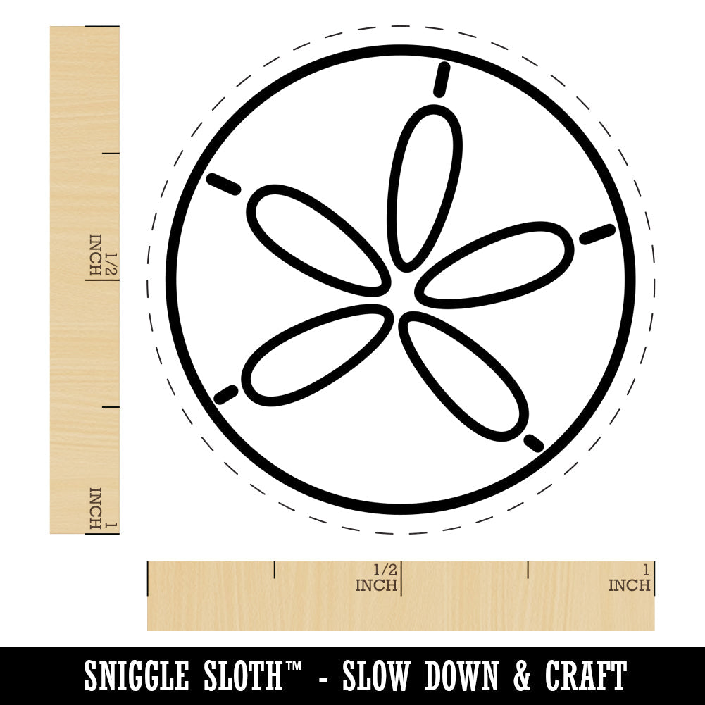 Sand Dollar Sea Urchin Ocean Beach Outline Rubber Stamp for Stamping Crafting Planners