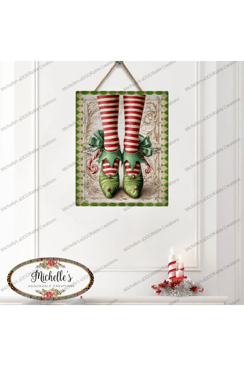 Vintage Elf Legs Metal Sign
