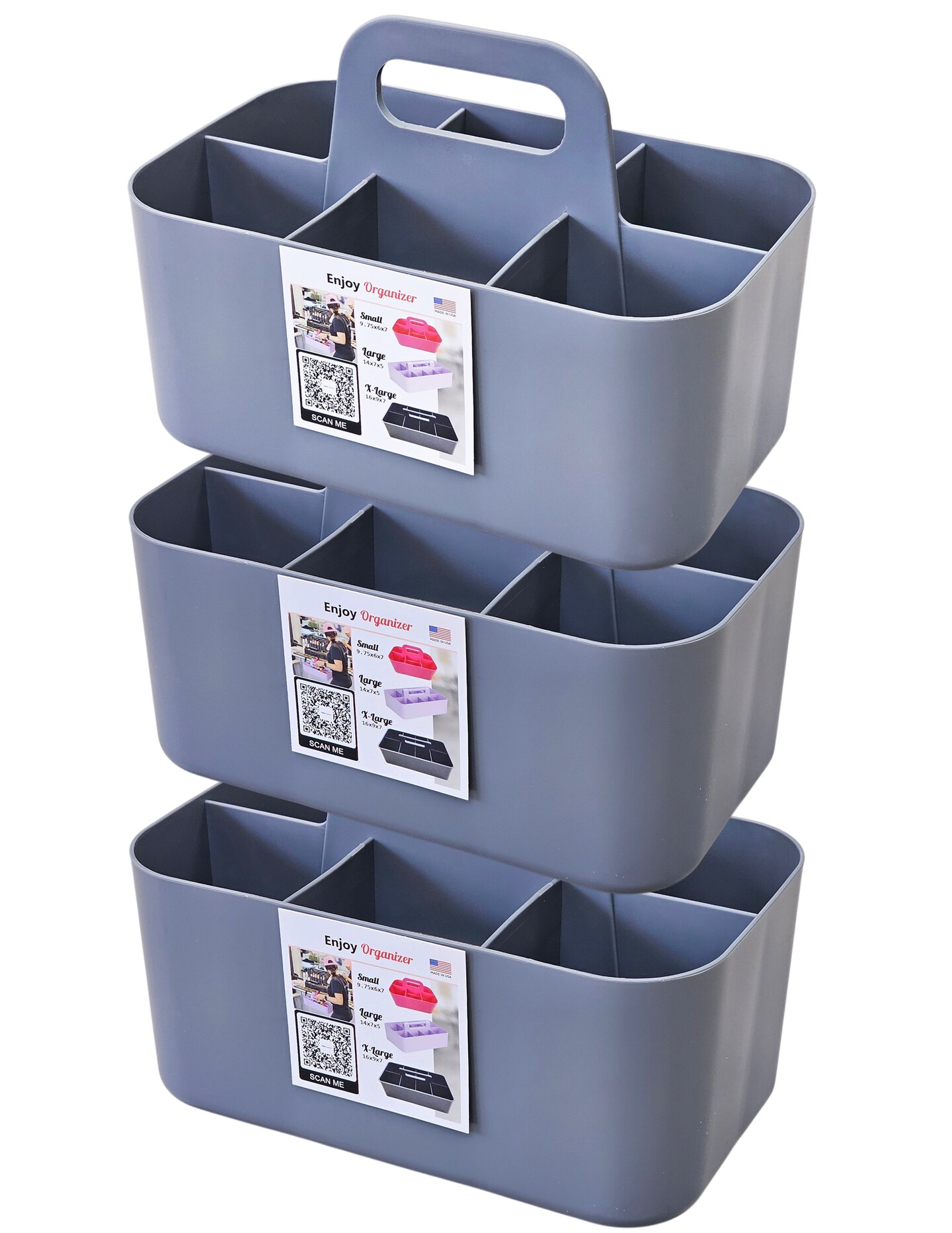 Enjoy Organizer Small Stackable and Portable Simple 6-Compartment Art  Caddy Made In USA