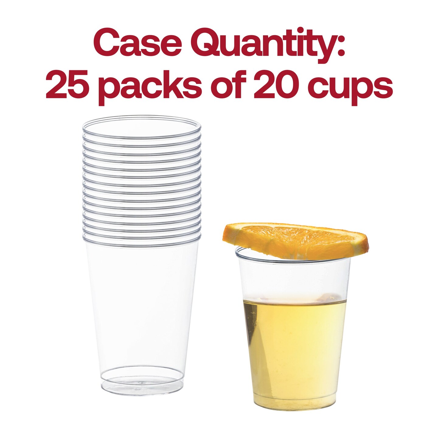 Crystal Clear Round Plastic Disposable Party Cups - 7 oz. (500 Cups)