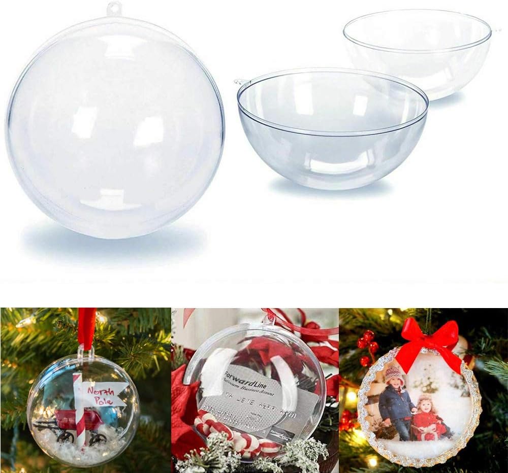 20 Pack Clear Plastic Fillable Ornament Ball 3.15''/80mm for Christmas,Holiday, Wedding,Party,Home Decor