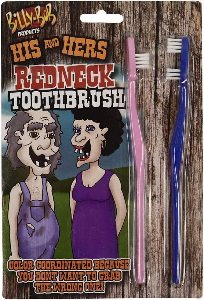 Billy Bob Red Neck His and Hers Toothbrush Joke Funny Novelty Dentist Gag Gifts